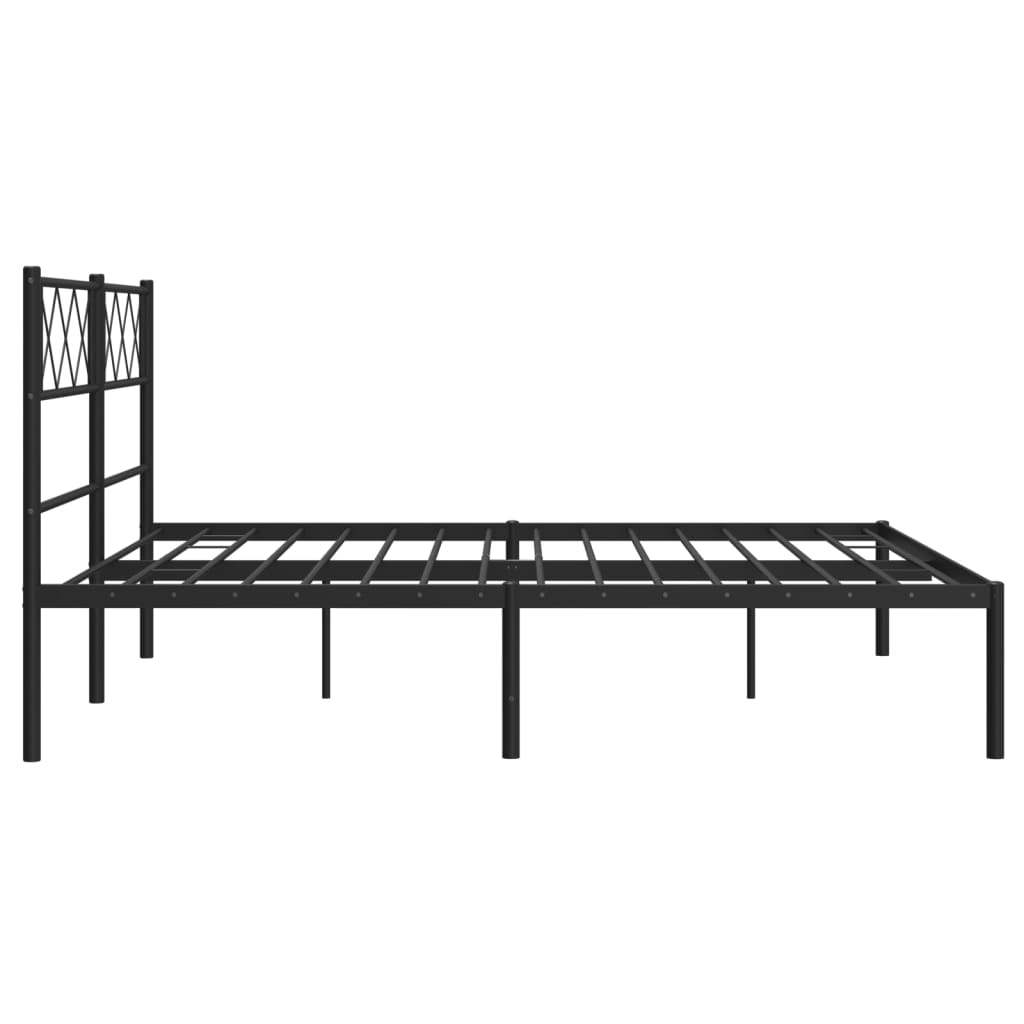 vidaXL Cadre de lit métal sans matelas avec tête de lit noir 150x200cm