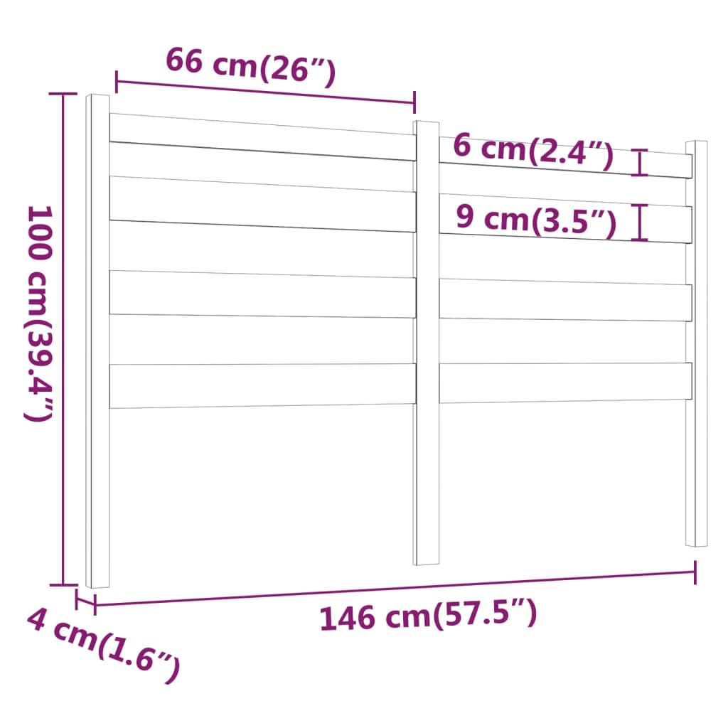 vidaXL Tête de lit Blanc 146x4x100 cm Bois massif de pin