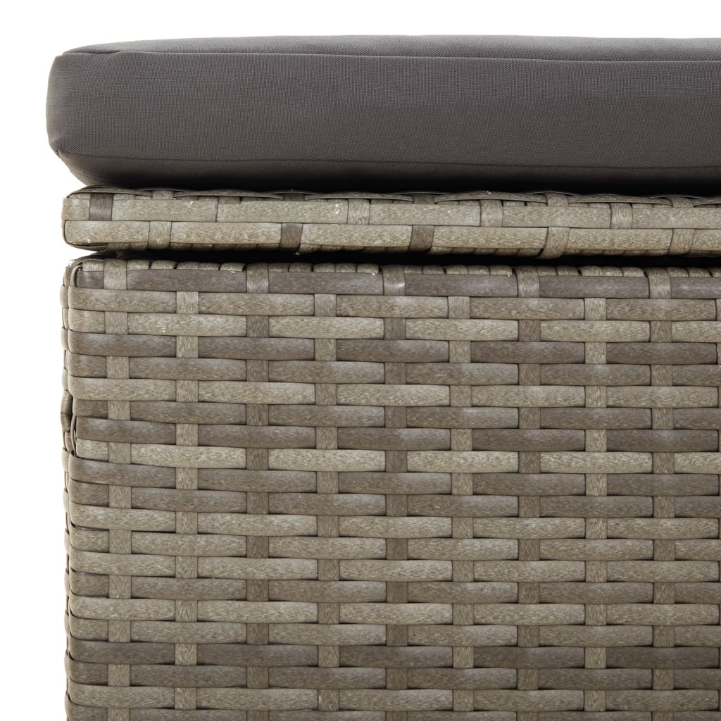 vidaXL Salon de jardin 3 pcs avec coussins Gris Résine tressée