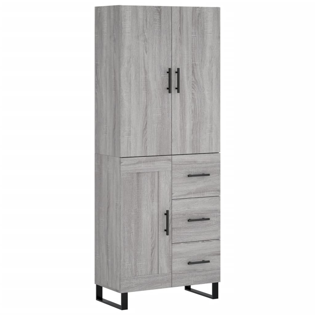 vidaXL Buffet haut Sonoma gris 69,5x34x180 cm Bois d'ingénierie