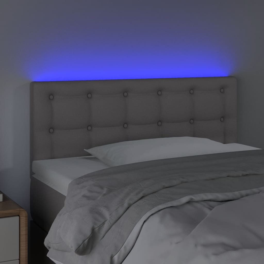 vidaXL Tête de lit à LED Gris 100x5x78/88 cm Similicuir