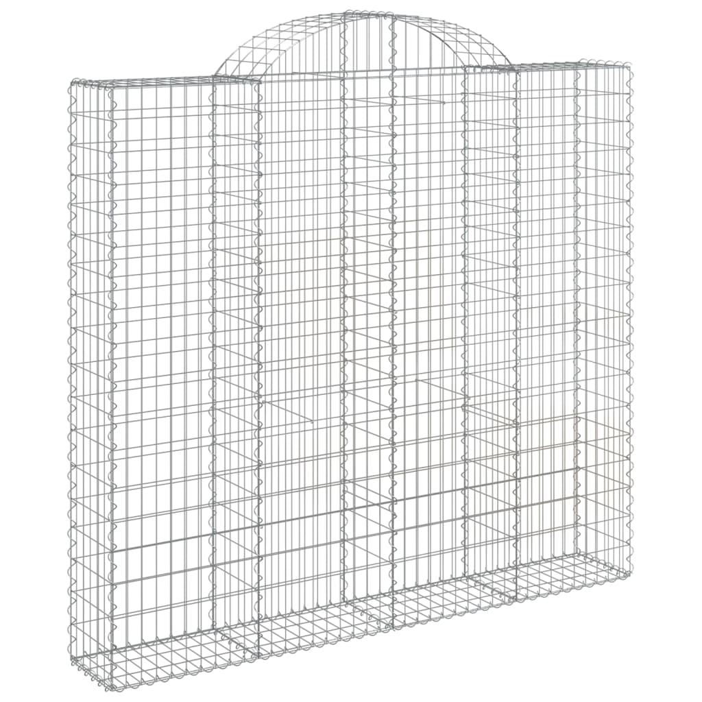 vidaXL Paniers à gabions arqués 2 pcs 200x50x180/200 cm Fer galvanisé