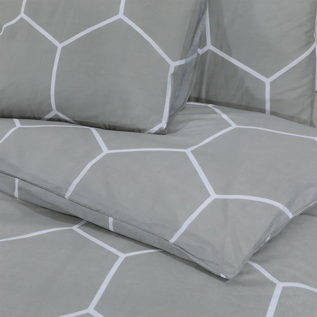 vidaXL Ensemble de housse de couette Gris 225x220 cm Coton