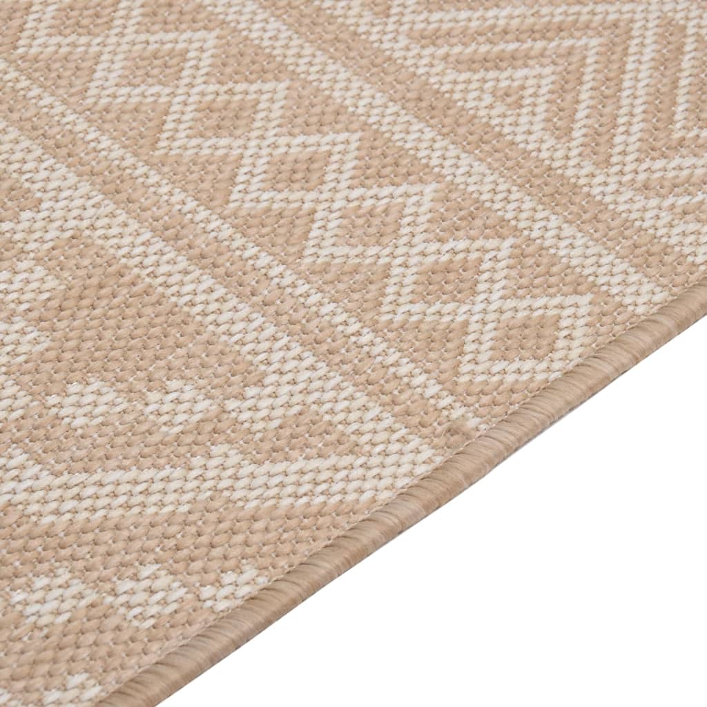 vidaXL Tapis à tissage plat d'extérieur 80x150 cm Rayures brunes