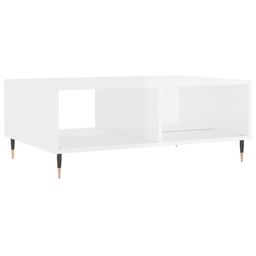 vidaXL Table basse blanc brillant 90x60x35 cm bois d'ingénierie