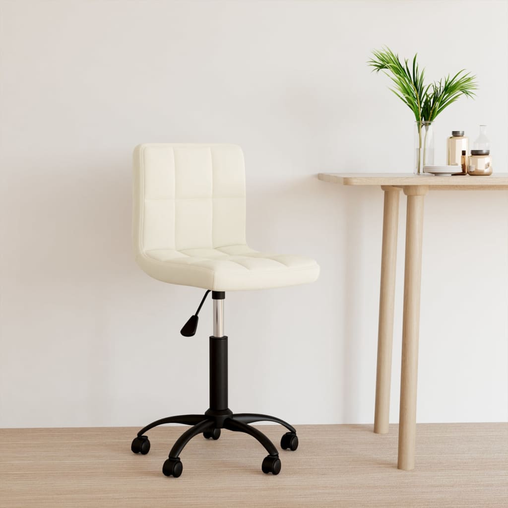 vidaXL Chaise pivotante de bureau Crème Velours