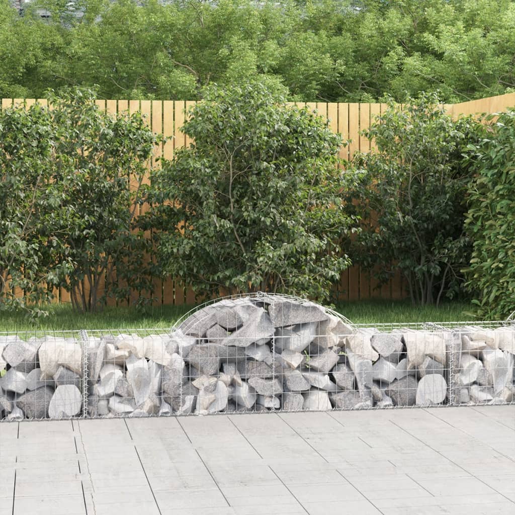 vidaXL Paniers à gabions arqués 12 pcs 200x50x40/60 cm fer galvanisé