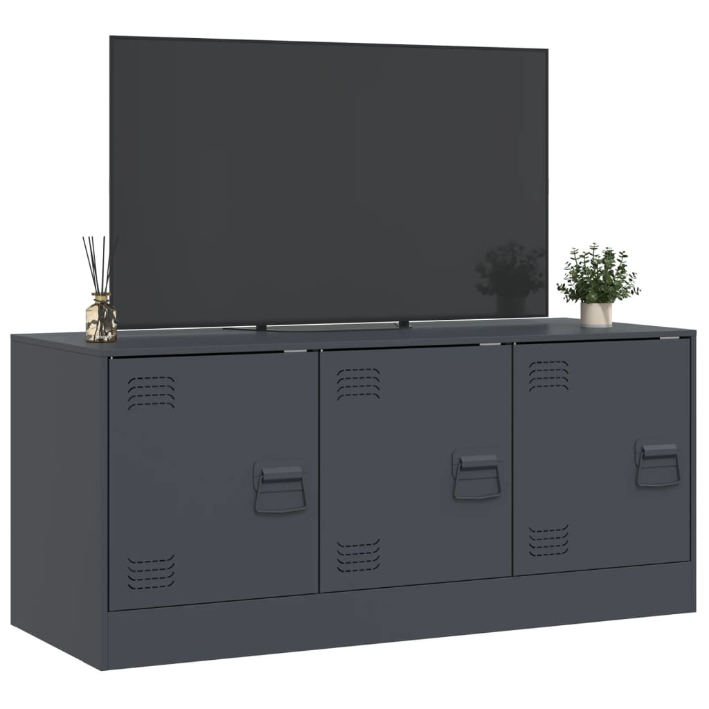 vidaXL Meuble TV anthracite 99x39x44 cm acier