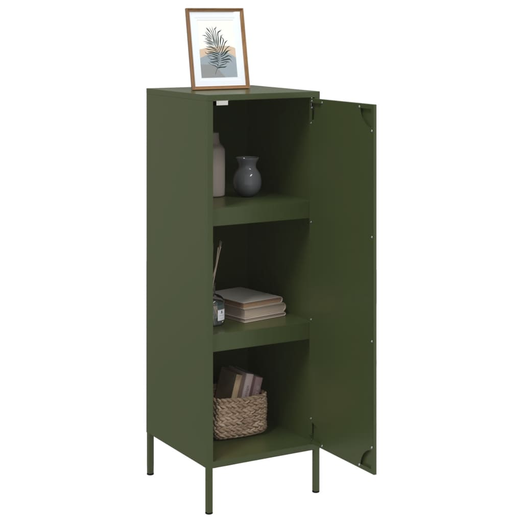 vidaXL Buffet vert olive 36x39x113 cm acier