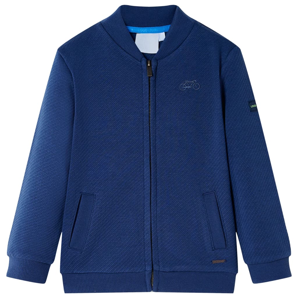 Sweatshirt pour enfants avec fermeture éclair bleu marine 116