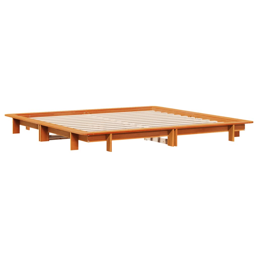 vidaXL Cadre de lit sans matelas cire marron 160x200cm bois pin massif