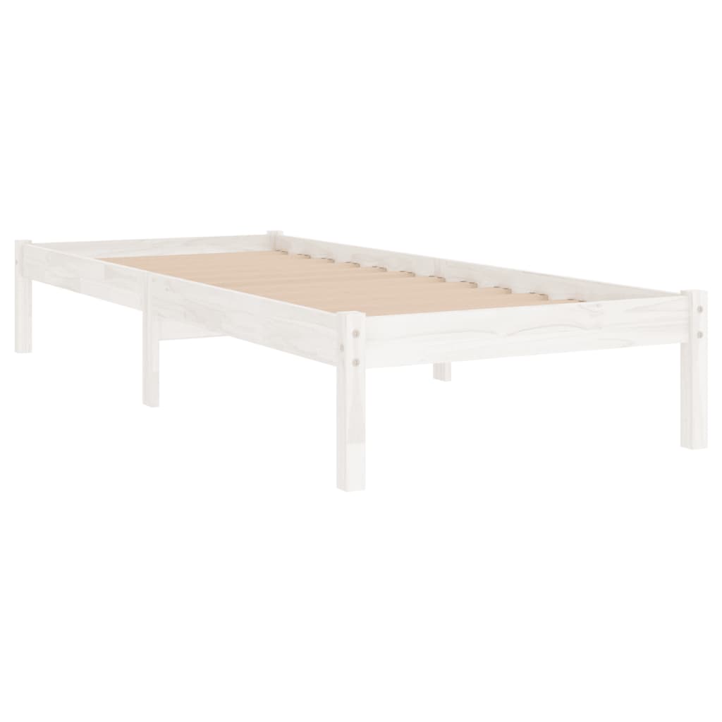 vidaXL Cadre de lit Blanc Bois de pin massif 90x200 cm