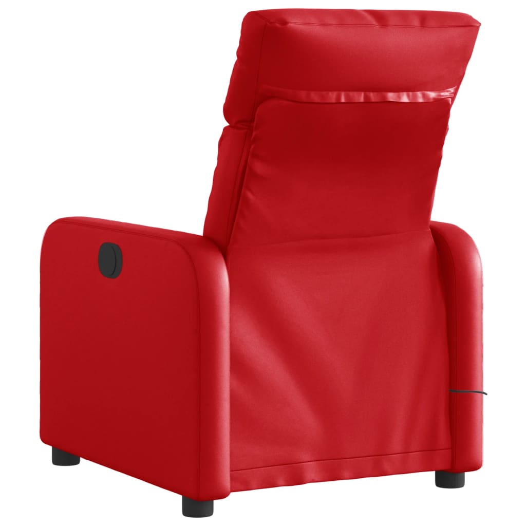 vidaXL Fauteuil de massage inclinable électrique rouge similicuir