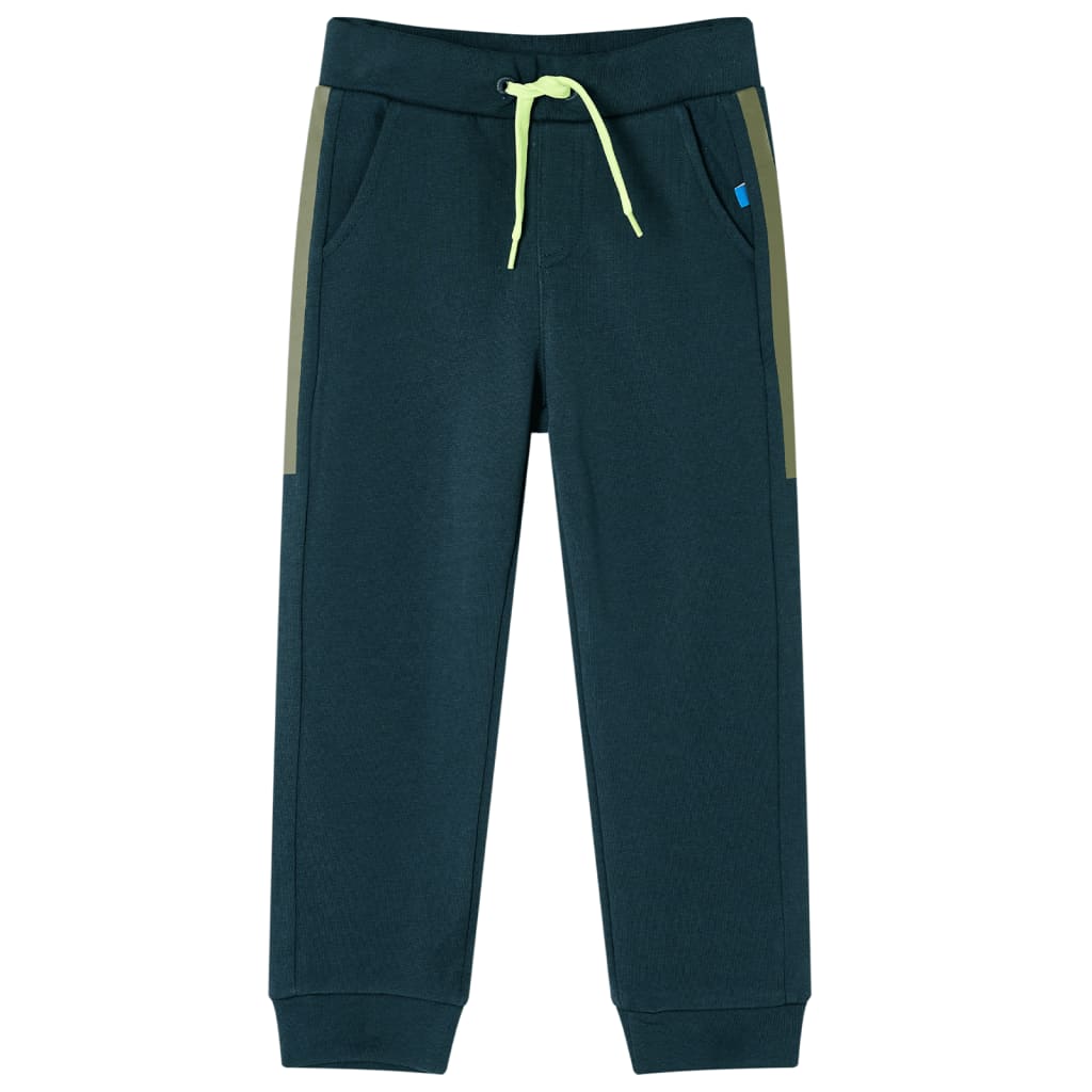 Pantalon de survêtement enfants avec cordon de serrage vert mousse 92