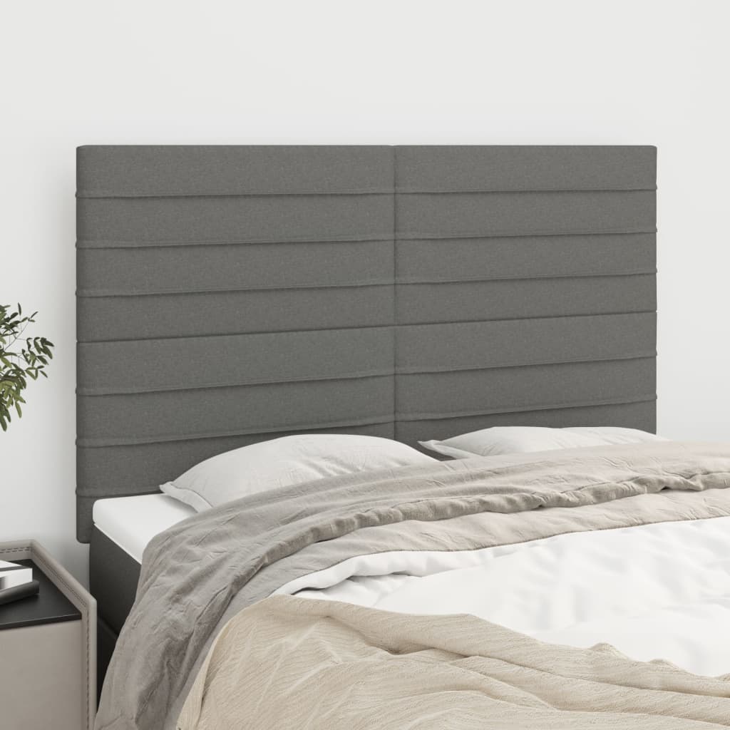 vidaXL Têtes de lit 4 pcs Gris foncé 72x5x78/88 cm Tissu