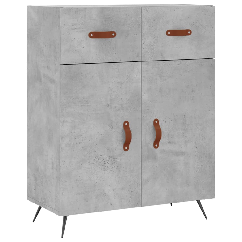 vidaXL Buffet haut Gris béton 69,5x34x180 cm Bois d'ingénierie