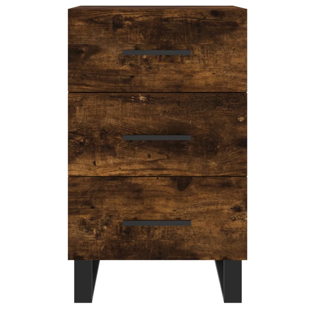 vidaXL Table de chevet chêne fumé 40x40x66 cm bois d'ingénierie