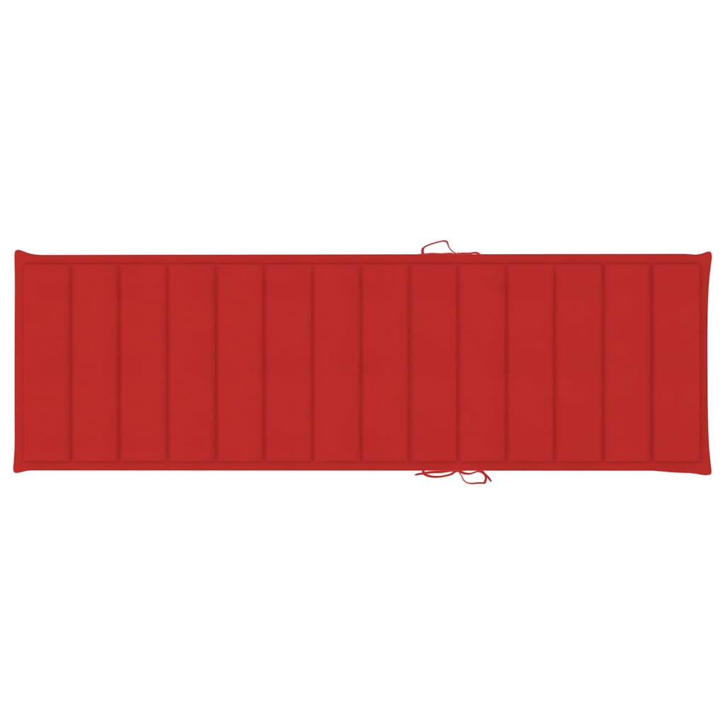 vidaXL Chaise longue double et coussins rouge Bois de pin imprégné