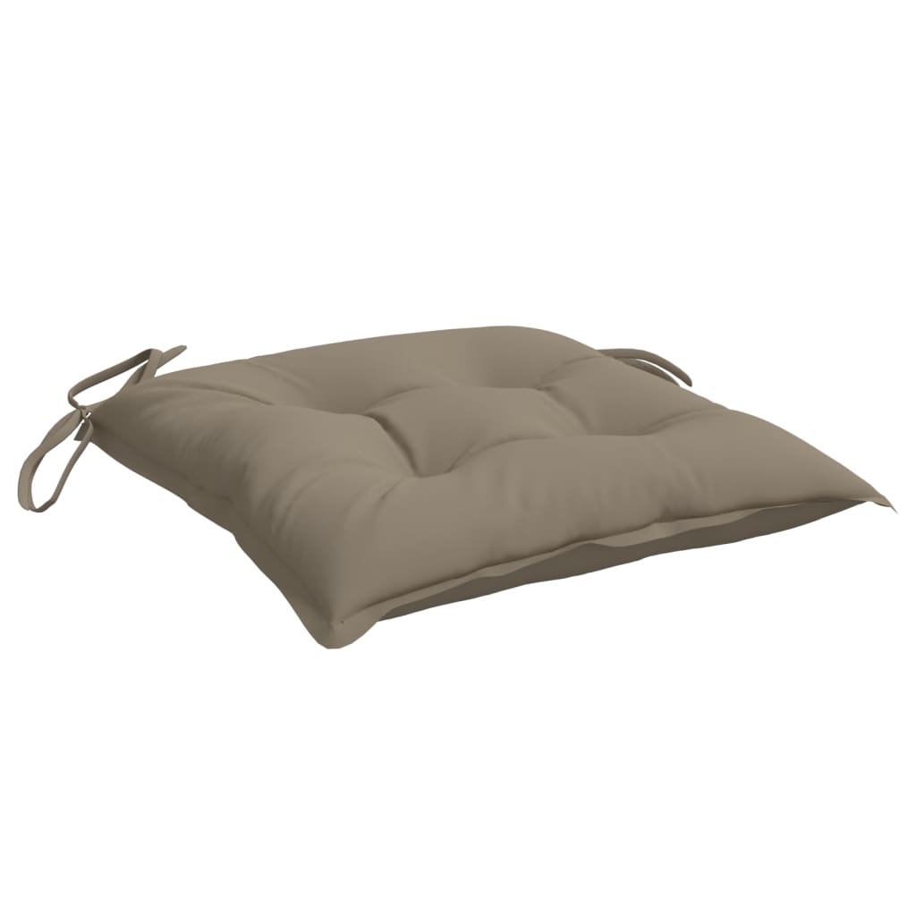 vidaXL Coussins de chaise lot de 2 taupe 40x40x7 cm tissu oxford