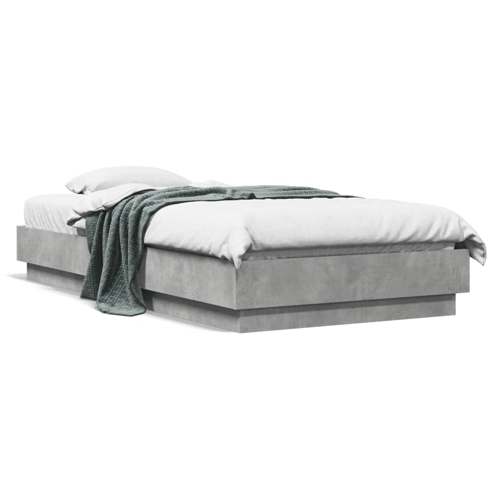 vidaXL Cadre de lit sans matelas gris béton 75x190 cm