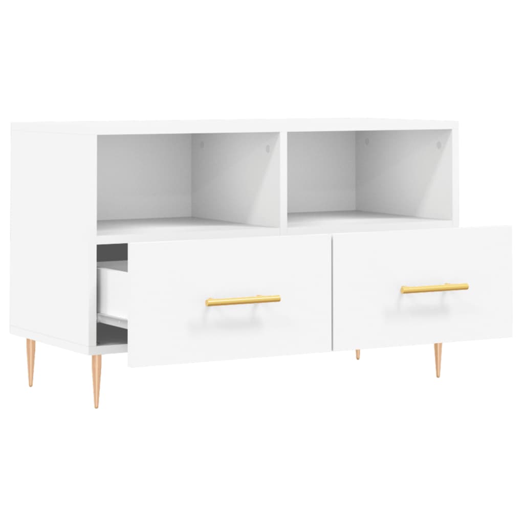 vidaXL Meuble TV Blanc 80x36x50 cm Bois d'ingénierie