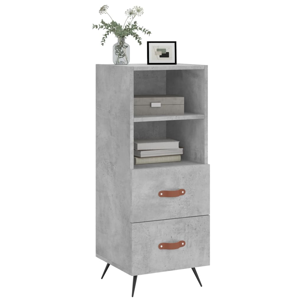 vidaXL Buffet Gris béton 34,5x34x90 cm Bois d'ingénierie