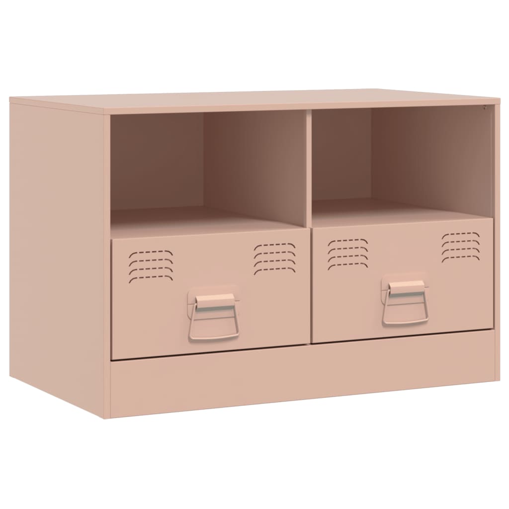 vidaXL Meuble TV rose 67x39x44 cm acier