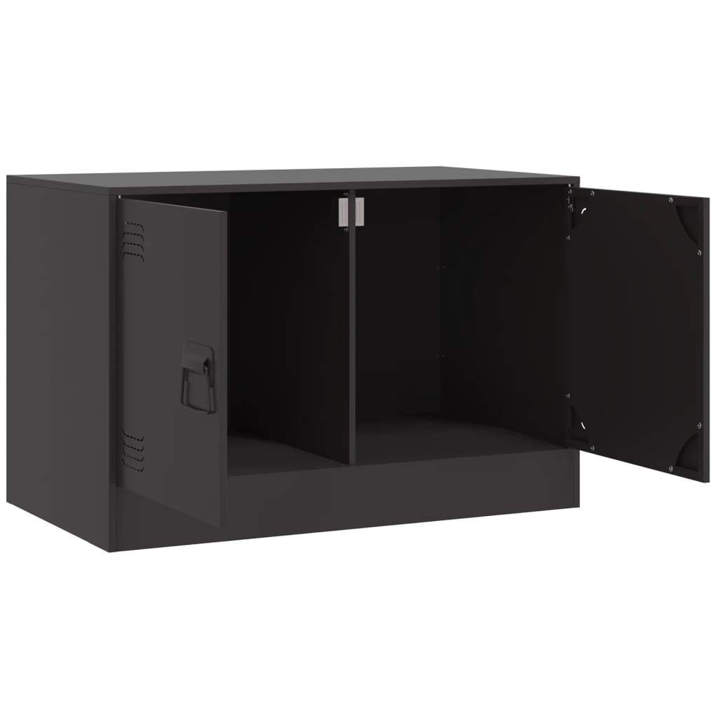 vidaXL Meuble TV noir 67x39x44 cm acier