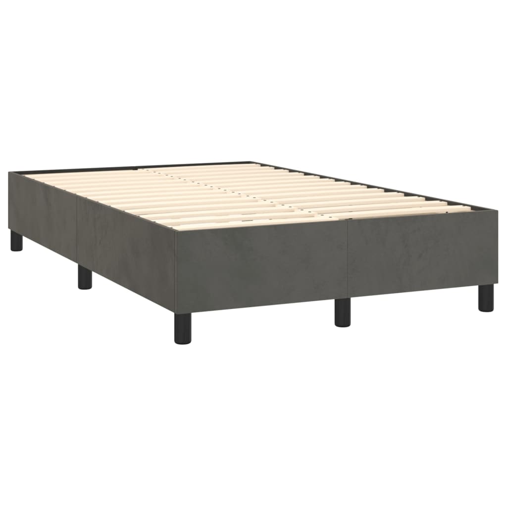 vidaXL Sommier à lattes de lit avec matelas LED Gris foncé 120x200 cm