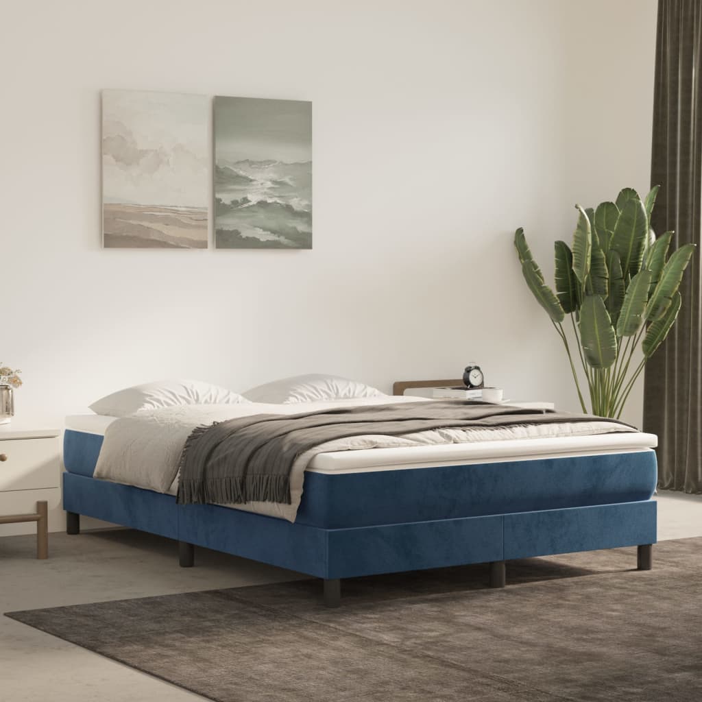 vidaXL Matelas de lit à ressorts ensachés Bleu foncé 140x200x20 cm