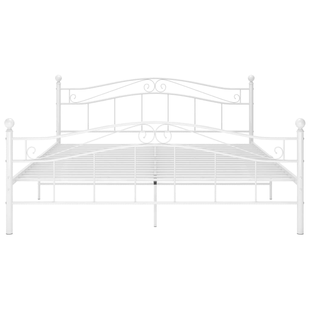 vidaXL Cadre de lit sans matelas blanc métal 160x200 cm