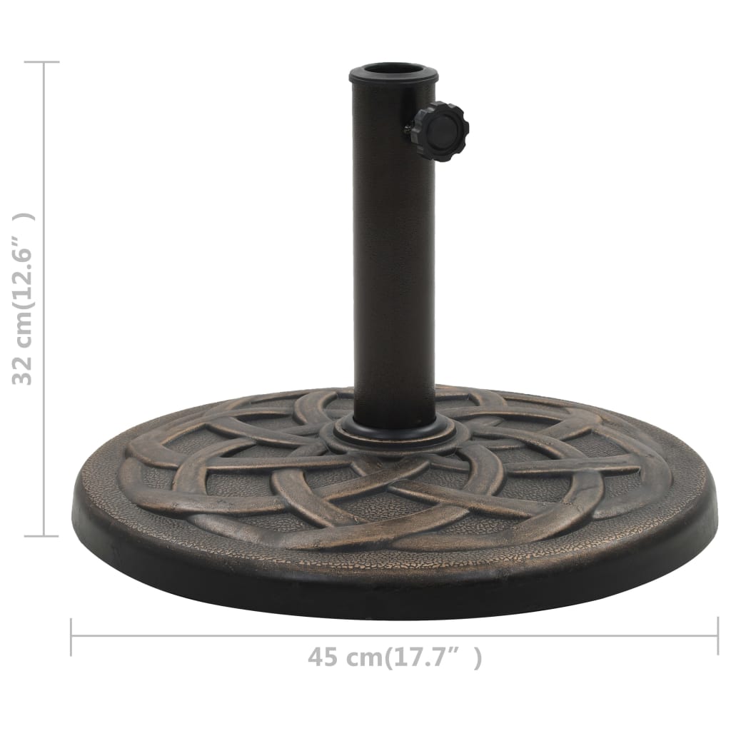 vidaXL Socle rond de parasol Polyrésine 11 kg Bronze