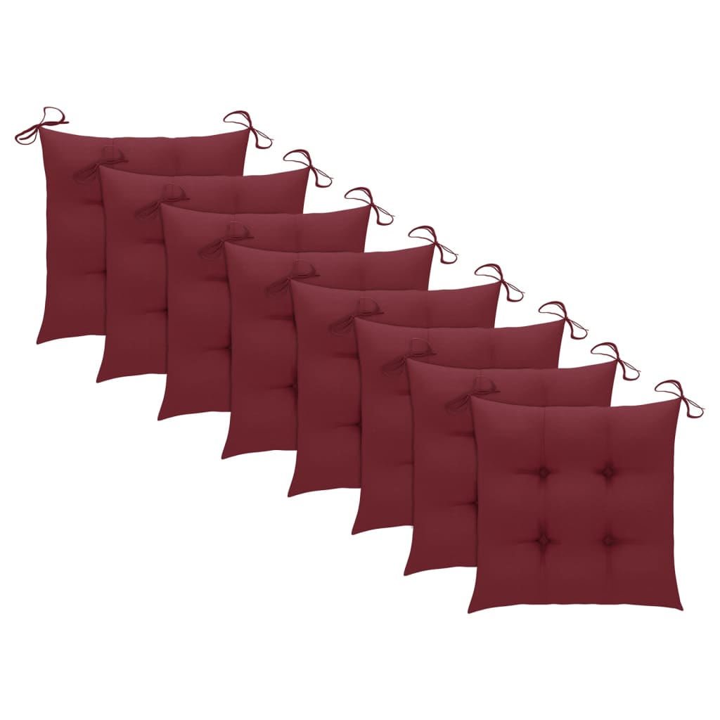 vidaXL Chaises à manger d'extérieur lot de 8 et coussins Acacia massif