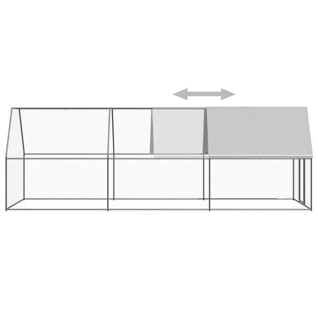 vidaXL Poulailler 2x6x2 m acier galvanisé