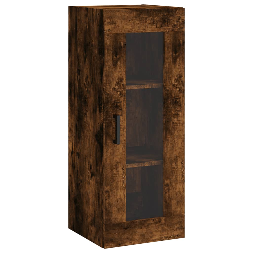 vidaXL Buffet haut Chêne fumé 34,5x34x180 cm Bois d'ingénierie