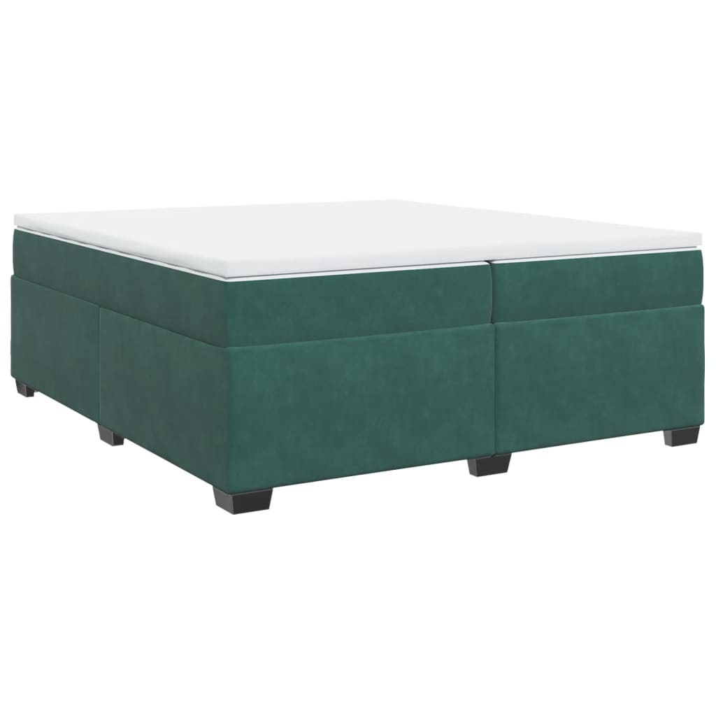 vidaXL Sommier à lattes de lit et matelas Vert foncé 200x200cm Velours