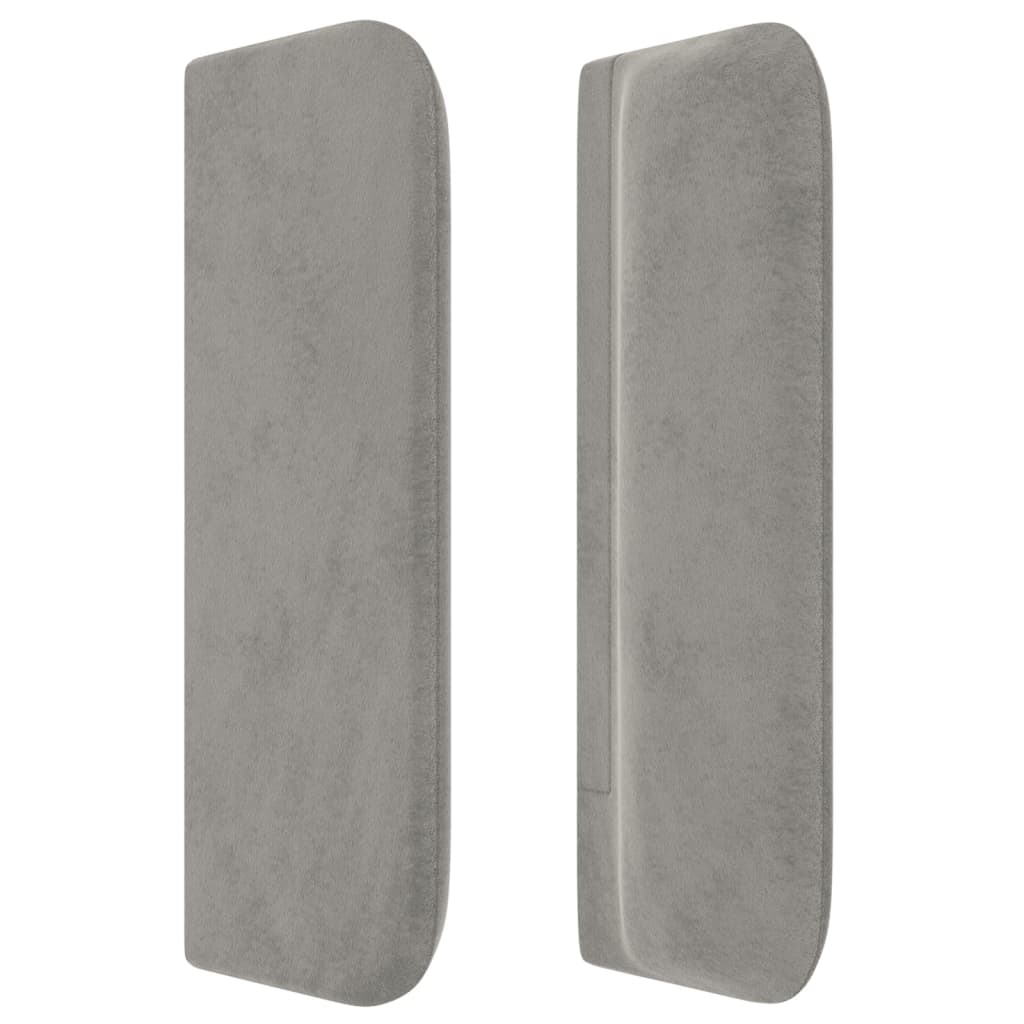 vidaXL Tête de lit avec oreilles Gris clair 103x16x78/88 cm Velours