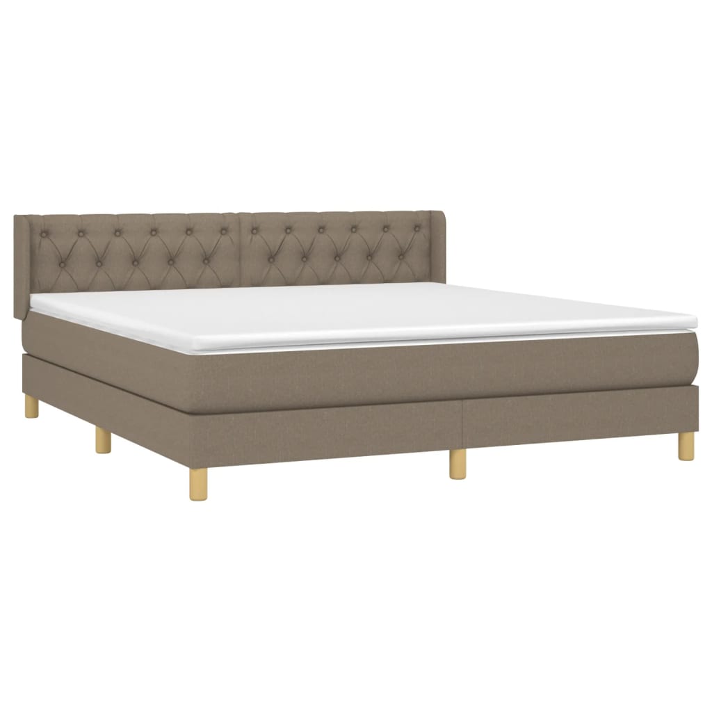 vidaXL Sommier à lattes de lit avec matelas Taupe 160x200 cm Tissu