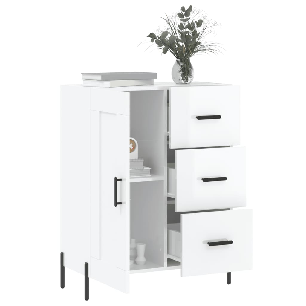 vidaXL Buffet Blanc brillant 69,5x34x90 cm Bois d'ingénierie