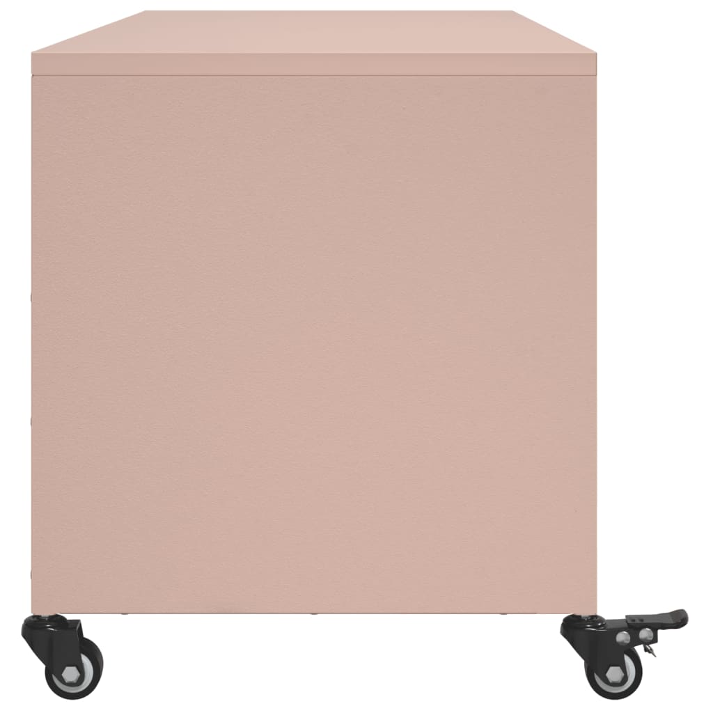 vidaXL Meuble TV rose 100,5x39x43,5 cm acier