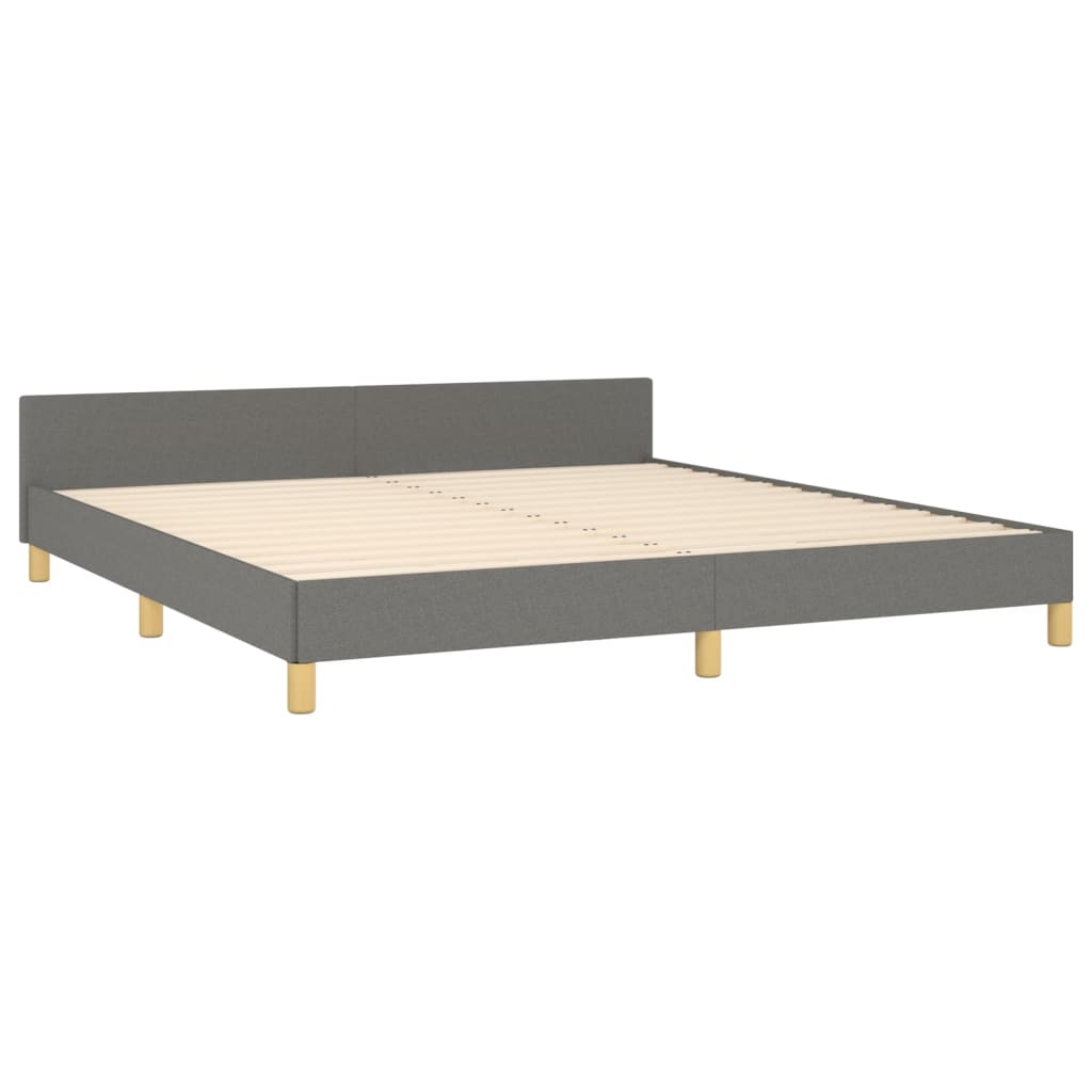 vidaXL Cadre de lit sans matelas gris foncé 180x200 cm tissu