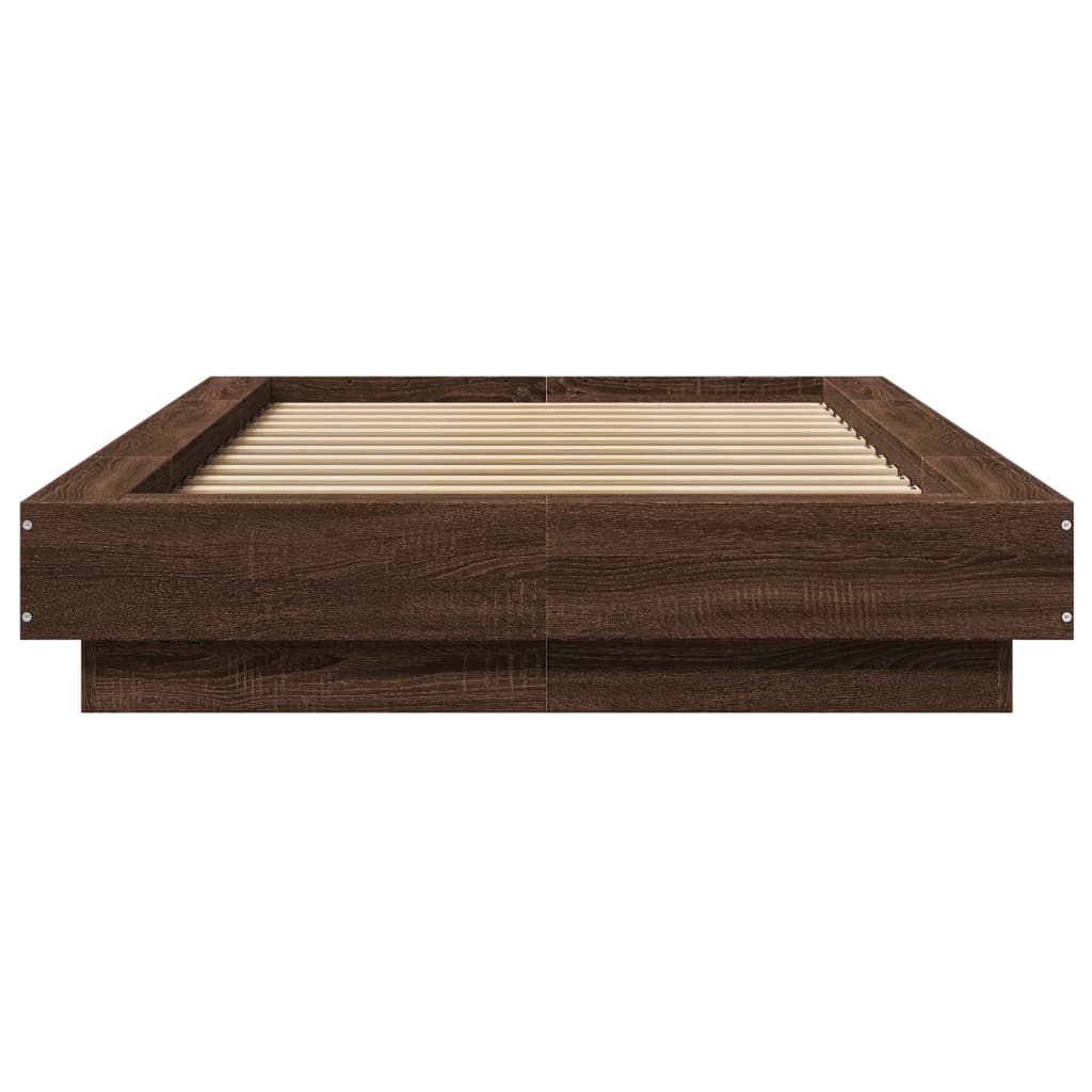 vidaXL Cadre de lit chêne marron 75x190 cm bois d'ingénierie