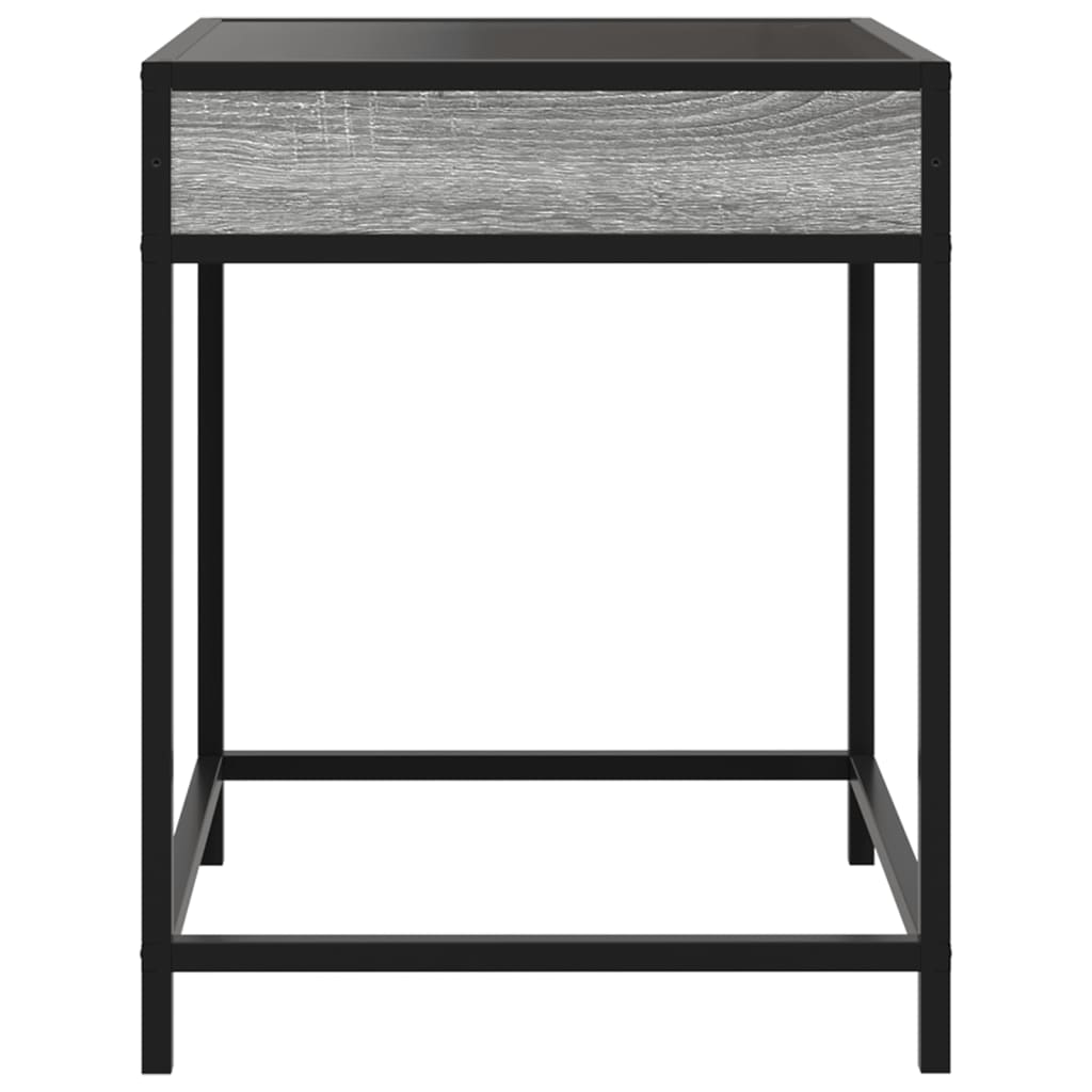 vidaXL Table de chevet avec LED infini sonoma gris 40x40x51 cm