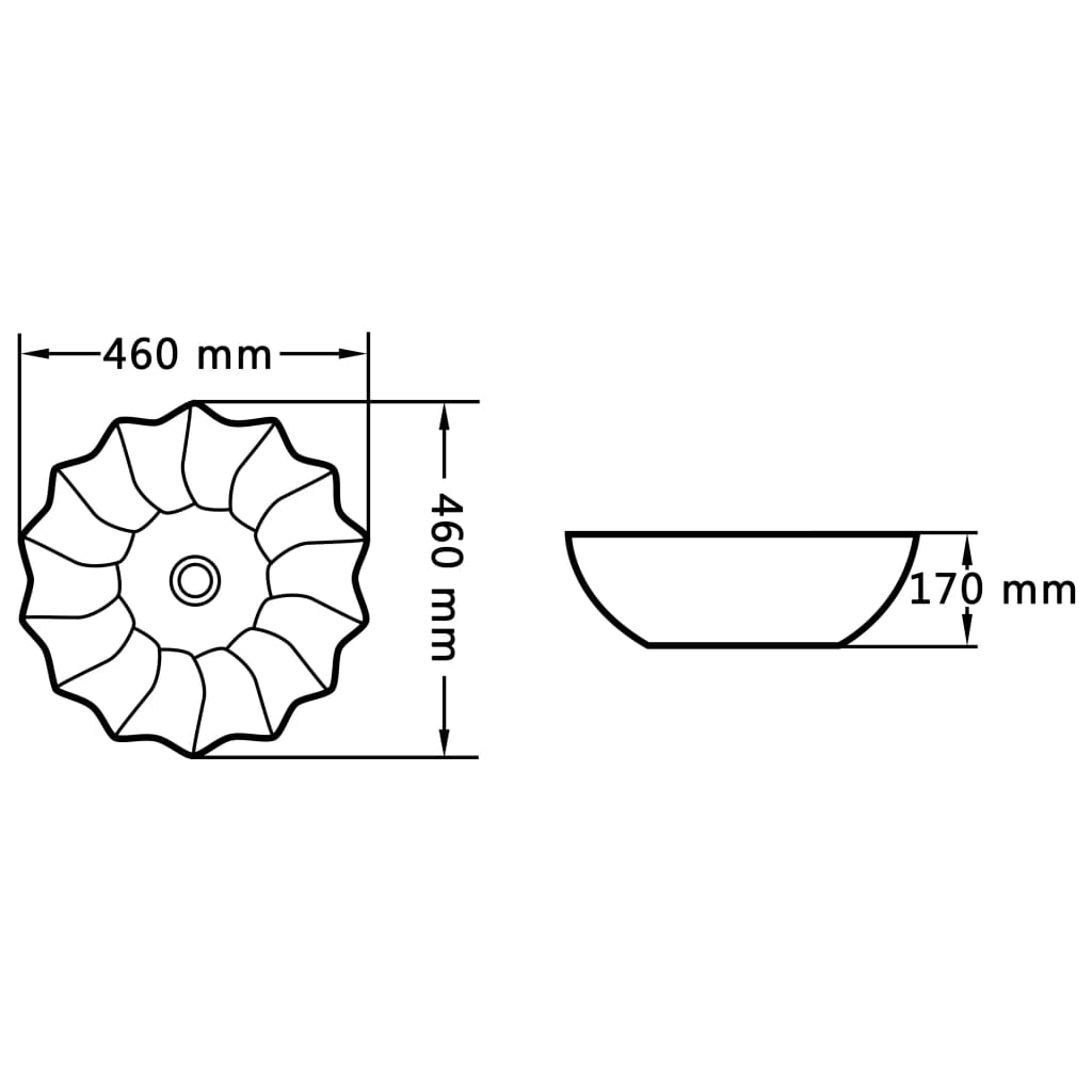 vidaXL Lavabo 46x17 cm Céramique Noir