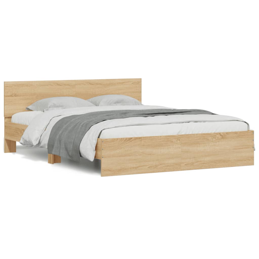 vidaXL Cadre de lit sans matelas chêne sonoma 140x200 cm