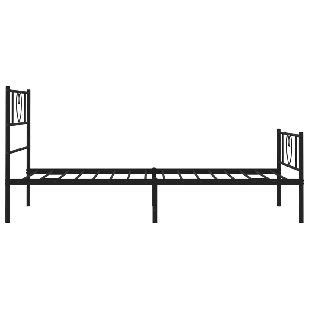 vidaXL Cadre de lit métal sans matelas avec pied de lit noir 90x190 cm