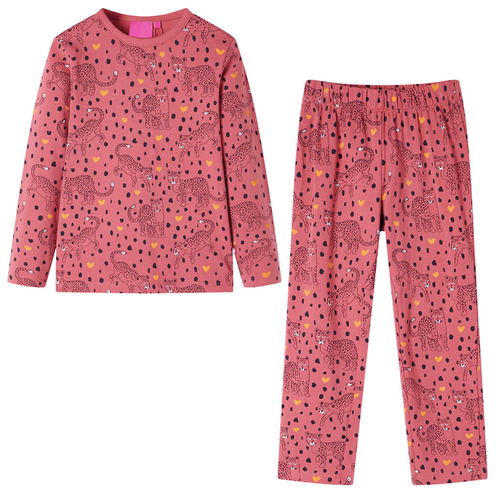 Pyjamas enfants à manches longues rose ancien 104