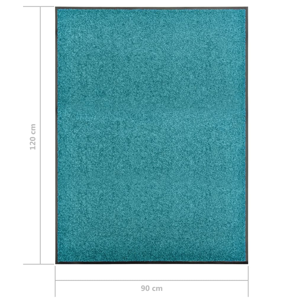 vidaXL Paillasson lavable Cyan 90x120 cm