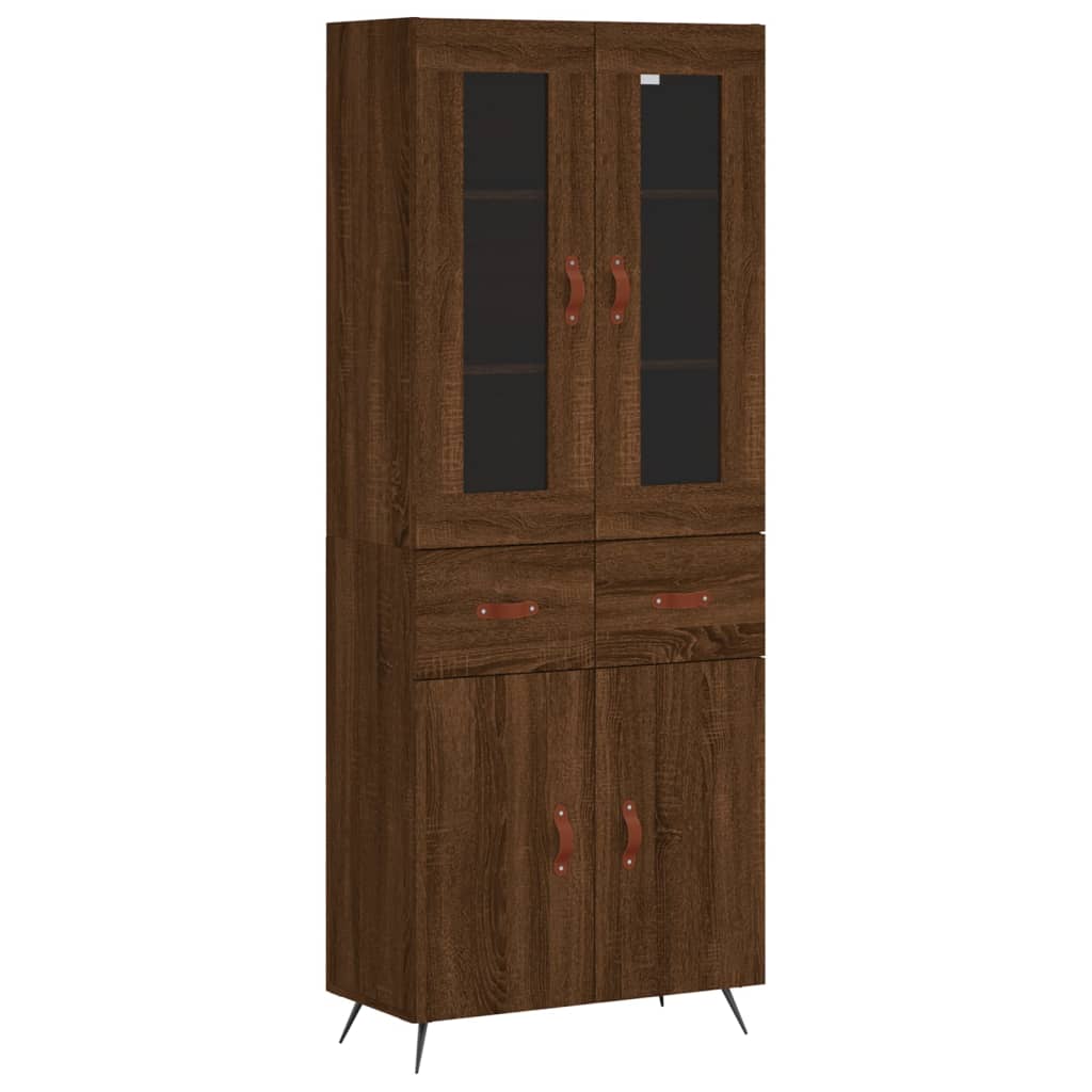 vidaXL Buffet haut Chêne marron 69,5x34x180 cm Bois d'ingénierie