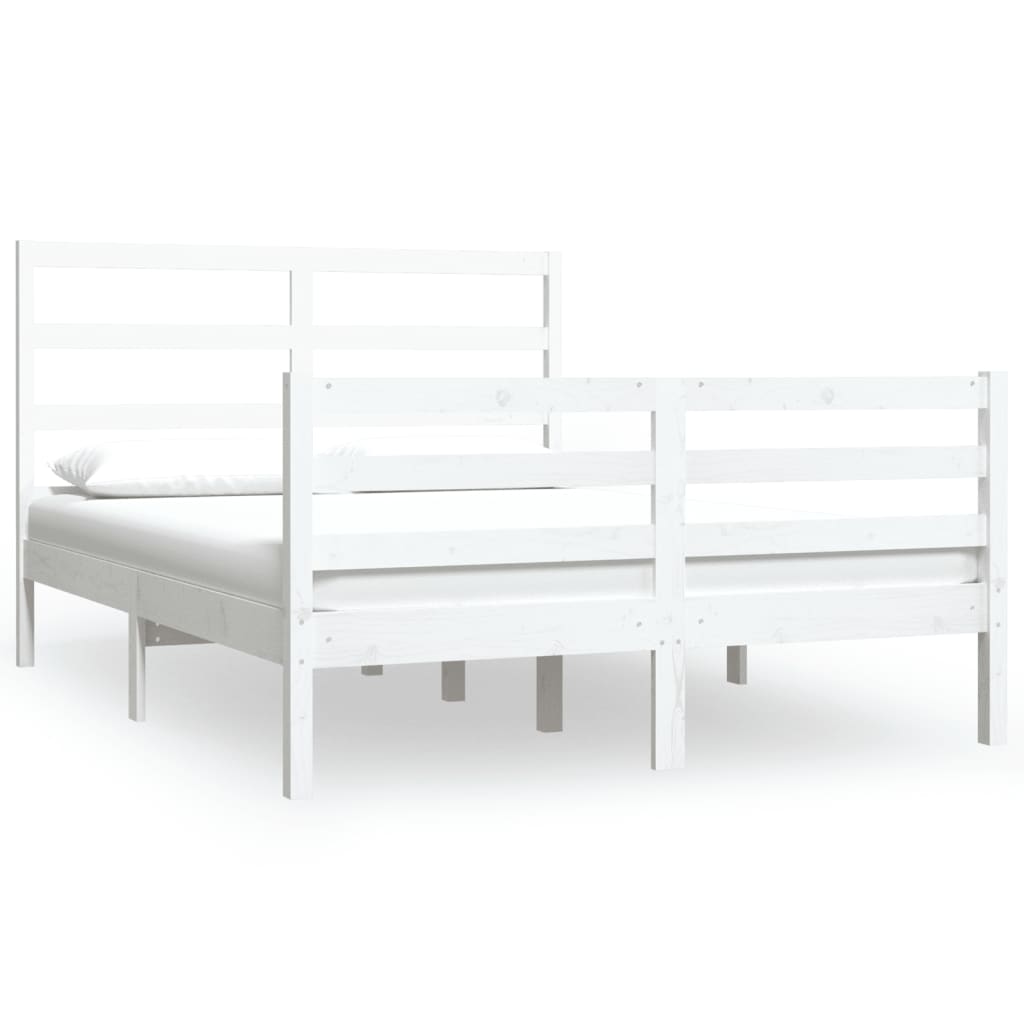 vidaXL Cadre de lit sans matelas blanc bois de pin massif 120x190 cm